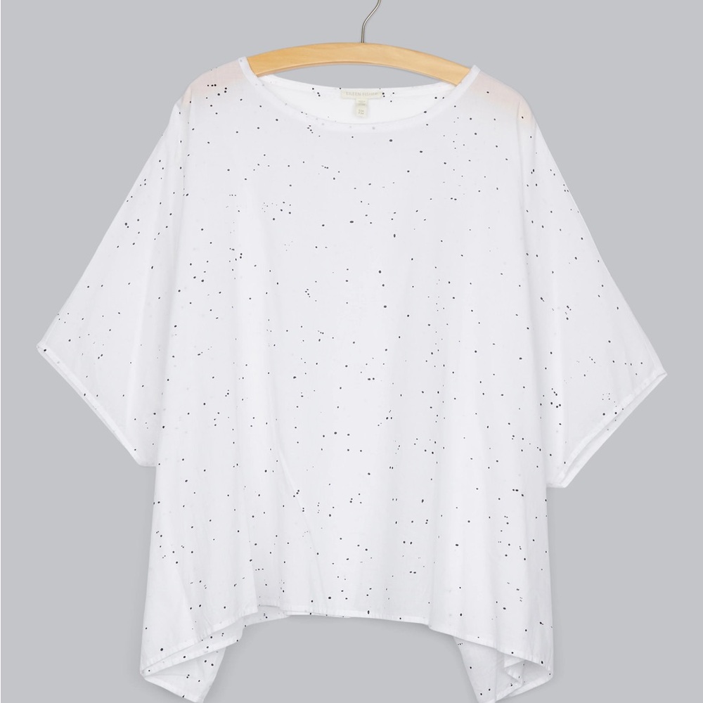 EILEEN FISHER Organic Cotton Voile Splatter Print Box-Top